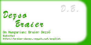 dezso braier business card