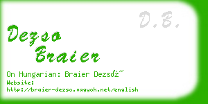 dezso braier business card